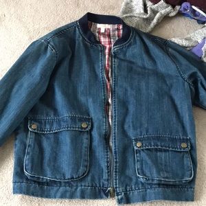Abound zip up oversized jean jacket